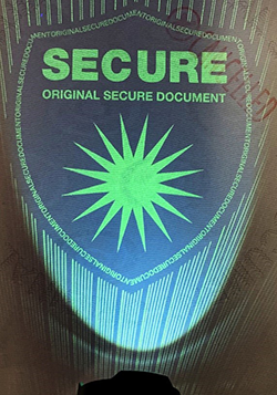 secure point secure certificate paper uv inkjet printed image